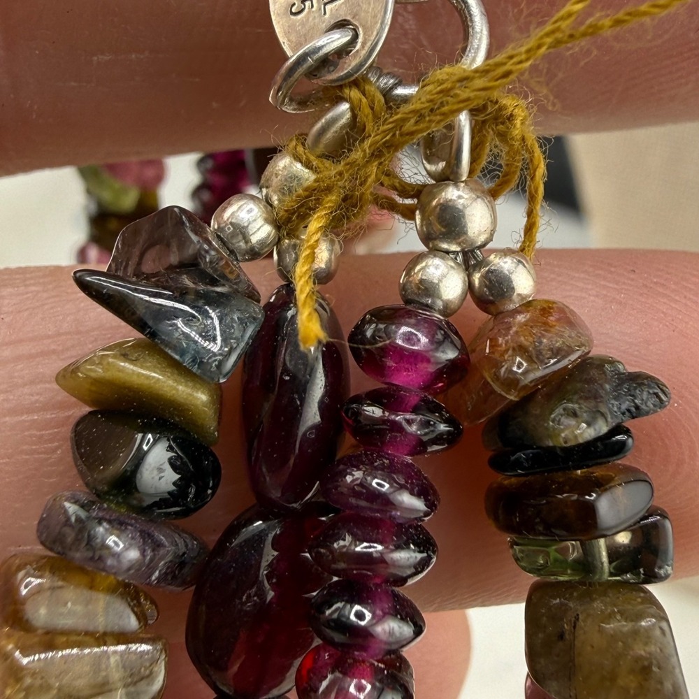 Avi & Avi Designs Necklace Polished Stone Layered Sterling Silver Clasp 16” - Picture 5 of 10